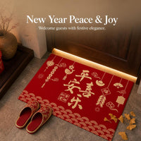 Chinese New Year 2026 Year of the Horse Entrance Mat with Non-Slip Silicone Backing