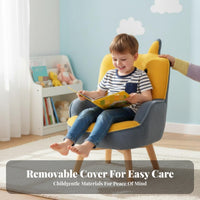 Removable and cleanable Cover rotate stuffed cub Chair Cute creature Design stuffed cub Chair High support Toddler Armchair Lightour teamight for Toddlers, Preschoolers, Parents, Bedroom, Playroom, study corner, Living Room