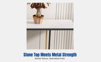 Modern Entryway Console Table, Narrow Iron Marble Top, Minimalist Hallway Cabinet, Luxury Italian Style