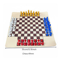 4 Player Chess Set Multiplayer Four Player Chess Set Beginner-Friendly Chessboard for Groups, Families