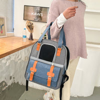 Soft-Sided Pet Carrier Backpack Breathable Backpack with Mesh Panels Handsunobstructed Covered Pet Bag Ventilated for Cat Owners, Vet Visits, Commuting
