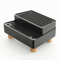 Double-Layer Cat Litter Sifting Tray with Wooden Feet Low-Height Litter Box with Sifter Long-Lasting Pet Supply Comfortable for Apartments