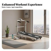 Mechanical Treadmill Compact Manual Treadmill Shock Absorbing Self-Self-Driven Running Machine for Beginners, Home, Indoor