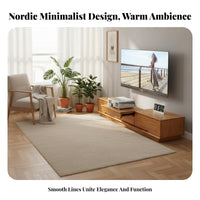 TV Cabinet Minimalist Design TV Cabinet with Display Screen Shelf Solid Wood Construction Entertainment Center for Home Theater Enthusiasts