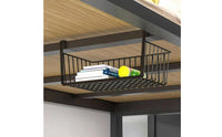 uncoveredGrid Under-Cabinet Hanging Basket Moisture-Resistant Under Shelf Wire Basket Hook-on Hanging Storage Bin Rectangular for Kitchen, Dorm Room