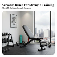 High-Density Foam Padding Adjustable Weight Bench Heavy Duty Sit up Bench Anti-Slip Fitness Equipment Sweatproof for Home Gym Users, Weightlifters, Bodybuilders, Abdominal Exercise, Weightlifting