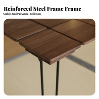 Rustic Design Tiled Wood Top Table Wabi-Sabi Design Living Room Furniture Long-Lasting Handmade for Tea Lovers, Apartment Dwellers, Homeowners, Small Areas, Lounge Area, Bedroom