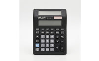 Black Two-Screen Display Calculator Rectangular Body 14-Digit Calculator for Shop