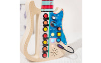 Electric Guitar Busy Board Printed Musical-Note Wooden Guitar Busy Board Fine Motor Skills