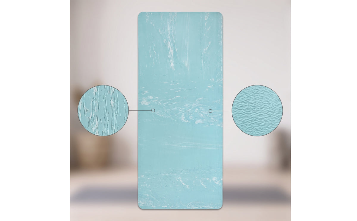Non Slip Exercise Mat Double-Sided Textured Exercise Mat Cushioned Recycled for Home Gym