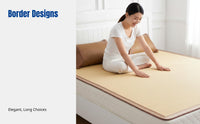 Handwoven Bamboo Cooling Mat, Water Bamboo Bed Mat, Old Bamboo Edged, Handmade