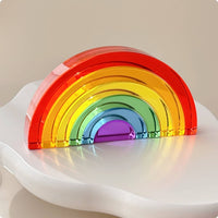 High Clarity Acrylic Stacking Blocks Child-Led Rainbow Stacking Toy Gift Idea for Preschool, Playroom, Classroom