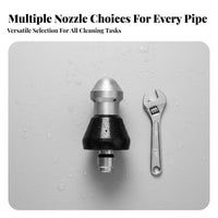 Multi-Jet Design High Pressure Drain Jetter Nozzle Stainless Steel Sewer Jetter Nozzle Clog Remover for Municipal Workers, DIY Enthusiasts