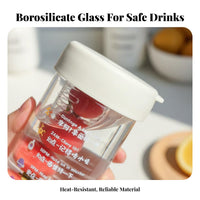 Heat Resistant Borosilicate Glass Cup Removable Strainer Glass Tea Infuser Bottle Complimentary for Women, Office Workers, On the Go, School