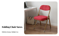 Foldable Padded Folding Chair Space-Saving Metal Frame Folding Chair No Assembly Required Portable Seat Strong Load-Bearing for Office Workers, Homeowners, Meeting Room, Conference Hall, School, Events