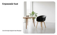 Nordic Design Molded Shell Chair adaptable Use Armless Upholstered Chair Modern aesthetic Seating Furniture Ergonomic Backrest for Homeowners, Business Owners, Interior Designers