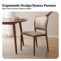 sturdy Wood Frame Leather-Upholstered Armchair Minimalist Design Upholstered Side Chair Ergonomic Armrests Dining Room Seat Padded padding for residents, Families, Restaurant Owners, Home Office, Kitchen