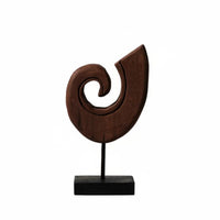 Rustic Minimalist Sculpture Hand-Finished Details Meditative Table Statue Elegant Design Abstract Sculpture for Guesthouse, Hotel Reception Area