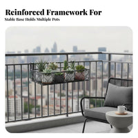 Space-Saving over-the Pot Holder Easy to Hang Balcony Planter Box Anti-Rust Finish ing Rack Sturdy Construction for Apartment Dwellers, Plant Lovers, homeowners, Patio, Porch, Fence