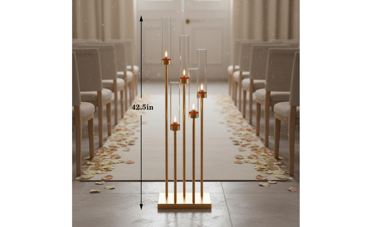 Wedding Candle Holder Gilded Romantic Candle Stand Stable Construction Home Decor for Couples