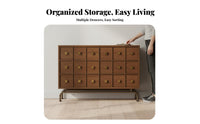 Vintage design 6-Drawer chest of drawers Sturdy Construction 6-Drawer low dresser Cabinet Mid-20th Centuryera Modern Design Chest of Drawers Easy Assembly for Homeowners, Families, Parents, Bedroom, Living Room, Entryway, Home Office
