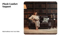 Straightrear Leather Settee firm Wood Frame Sofa timeless design Couch for Homeowners, Office Managers, Home Study