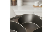 Titanium Ceramic Coating 4-Cup Breakfast Pan Multi-Section Design 4-Cup Breakfast Patties Pan Easy to Clean Nonstick Breakfast Patties Skillet Compatible with Gas and Induction for Home Cooking