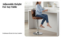 Built-in Footrest Adjustable Pedestal Stool with Back Modern Design Adjustable Pedestal Stool 360-Degree Swivel Bar Chair Padded Cushion for Receptionists, Business Owners, Front Desk, Makeup Vanity, Restaurant, Kitchen