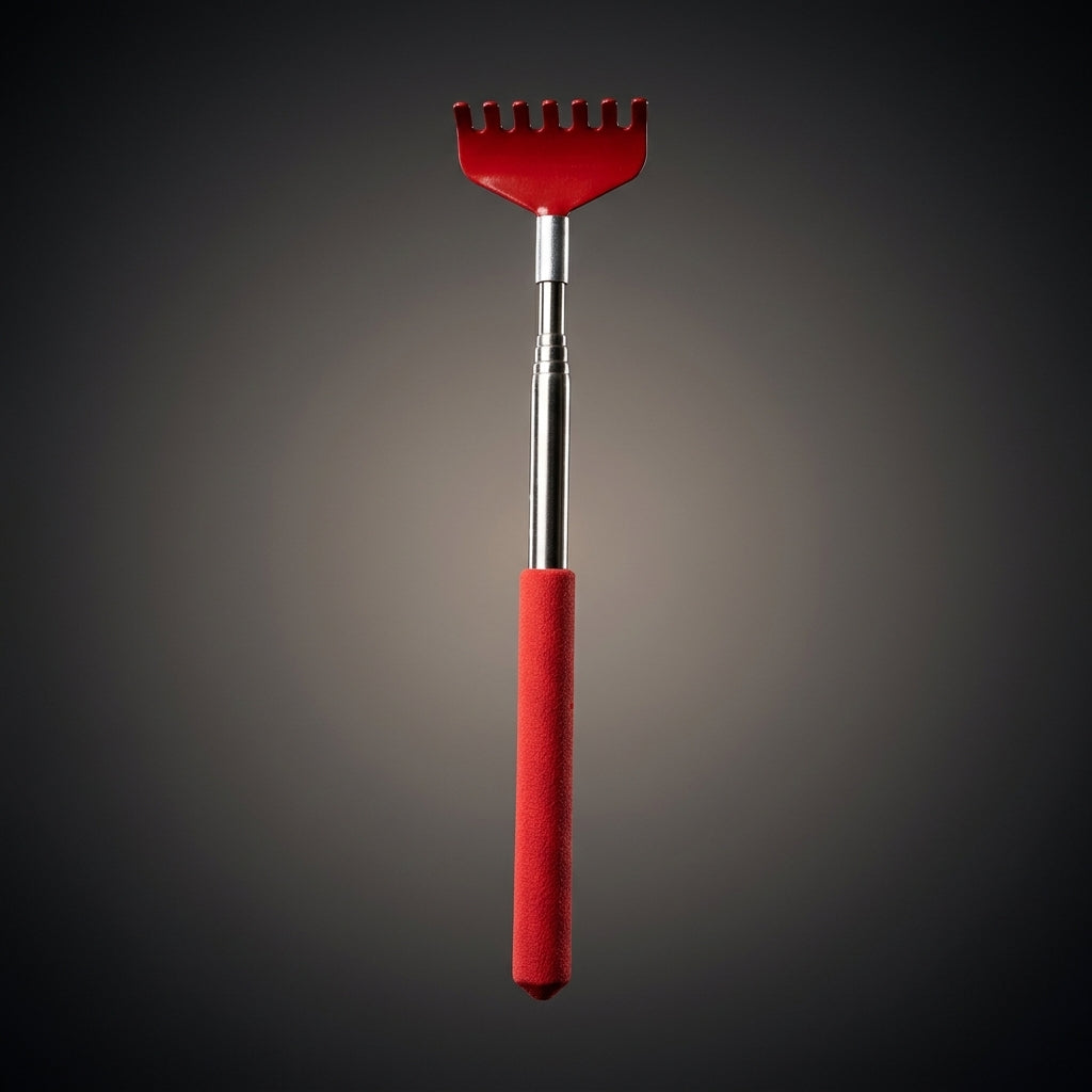 Back Scratcher and Cat Brush for Indoor Cats, Interactive Toy with Telescopic Scratcher Handle, Flexible Dog Comb, Cat Toy with Cleaning Button