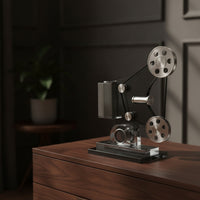 Film Display Device Model Retro Vintage Display Device Model Silver-Toned Desktop Decoration for Collectors, TV Cabinet, Bookshelf