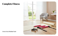 Pilates Stick with Elastic Bands Space Saving Elastic Band Bar Set Multi-Function Fitness Bar Detachable Design for Women