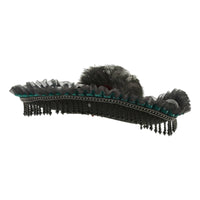 Pirate Tricorn Hat Gothic Pirate Hat with Feather Dramatic Costume Accessory for Theater