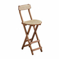 Foldable Folding Stool with Woven rearrest French & design Folding Counter Stool with rearrest Southeast Asian influenced Tall Chair Space-Saving for Cafe Owners, Restaurant Managers, Dessert Shop, Kitchen Island, events, Balcony