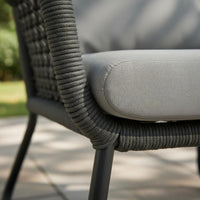 Wicker Sofa Set Woven Design Rattan Lounge Set Metal Frame Comfortable Thick Cushions for Balcony, Terrace