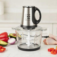 800W Food Processor with Glass Bowl Long-Lasting Electric Food Chopper Powerful Chopper with Glass Bowl Compact for Kitchen