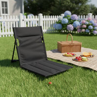 Folding Chair with Backrest Reclining Portable Seat with Padding Lightweight Camp Chair for Campers, Beachgoers, Camping, Picnic, Backyard