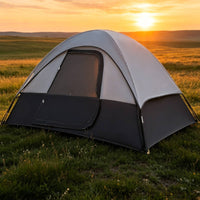 Low Dome Tent Large Doorway Double-Layer Tent Two-Color Outdoor Shelter for Hiking