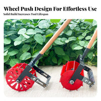 Wheeled Push Hoe Multifunctional Rolling Garden Weeder head Manual Soil Cultivator head for Gardeners, Homeowners, Farm, Vegetable Plot, Yard