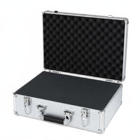 Combination Lock Aluminum Hard Case with Foam Heavy Duty Foam Insert Instrument Case Shockproof Hard Shell Toolbox Reinforced Corners for Travel