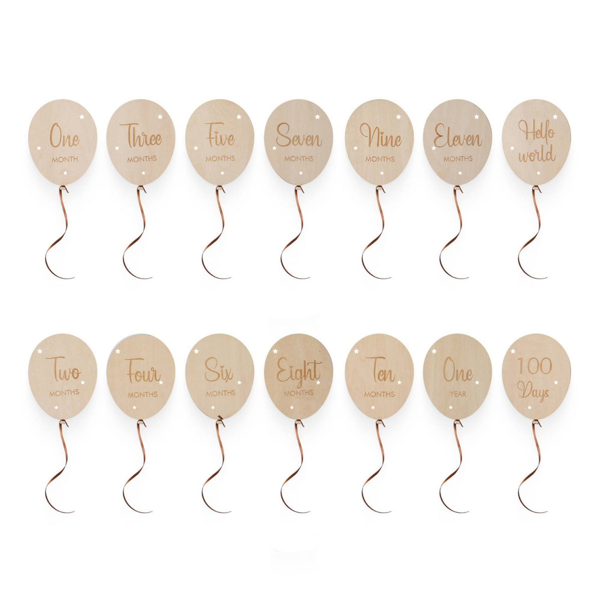 Wooden Milestone Plaque Gender-Neutral Baby Milestone Disc with Ribbon Double-Sided Photo Props Growth Sturdy for Newborns