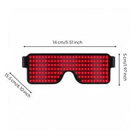 LED Glasses USB Charging Dynamic Display Glasses Event Attention Grabber Flashing Sunglasses for Game Events, Concerts, Anime Conventions