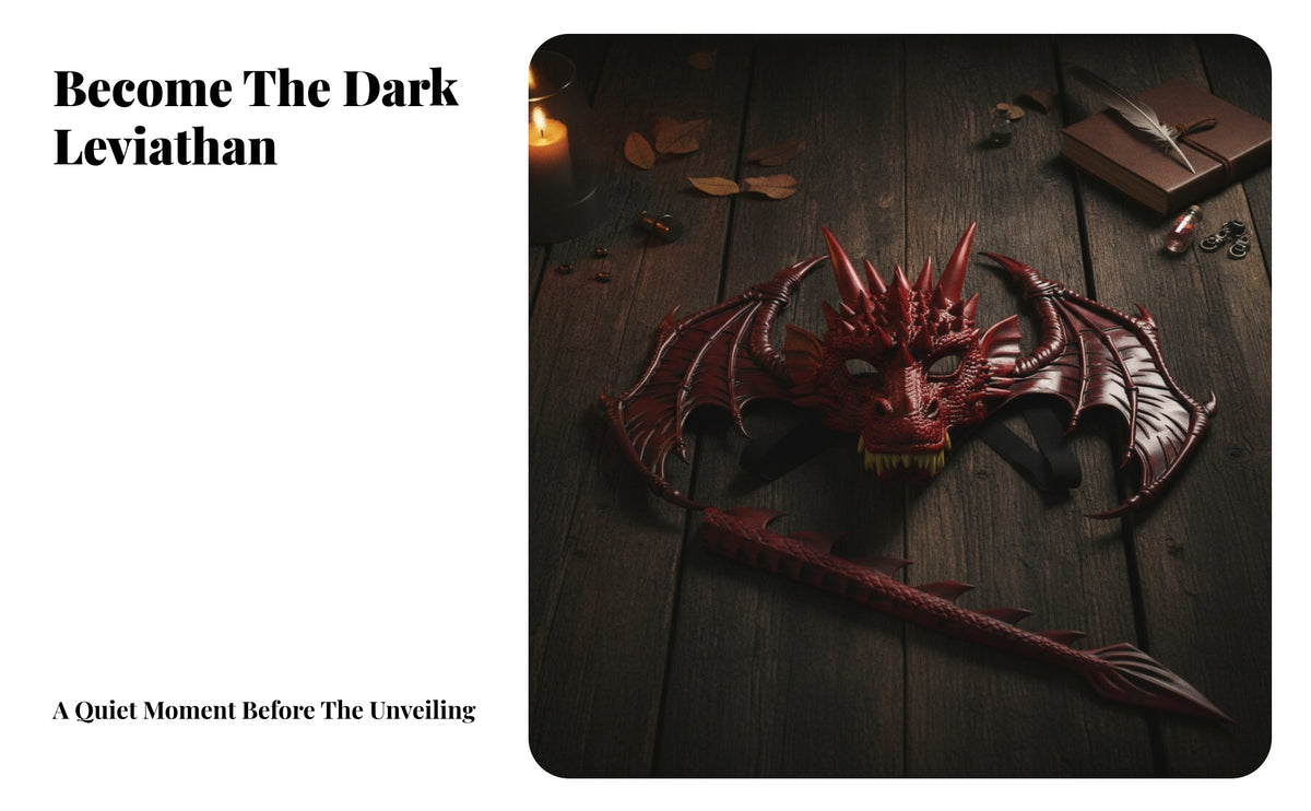 Adjustable Dragon Mask with Wings and Tail 3d Dragon Costume with Mask Realistic Comfortable for Cosplayers, Halloween Parties, Stage Looks