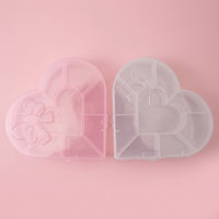 Heart Shaped Pink PP Organizer with Dividers, Small Item Organizer Storage Containers for Beads, Clear Compartment Box for Embroidery Thread Storage