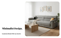 Straight-Line Settee Latex Filling Sofa Minimalist Design Couch for Pet Owners, Small Space Dwellers, Living Room, Apartment, Lounge Area
