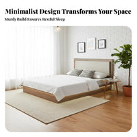 Sturdy Construction Hotel Bed Frame Headboard Heavy Duty Modern Platform Bed Easy Assembly Hospitality Furniture No Box Coil Needed for Guesthouse Managers, Homeowners, Apartments, Apartment, Guest Rooms, Rental Properties