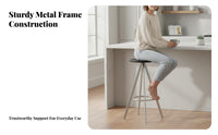 Nordic aesthetic Round Seat Counter Stool Light Luxury Bar Chair Minimalist Design Seating Furniture 360° rotate for Interior Designers, Homeowners, Business Owners, Kitchen Island, Cafe, Home, Office