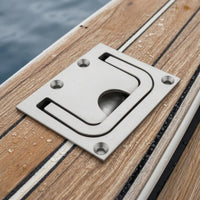 Countersunk Holes Recessed Pull Handle Polished Metal Flush-Mount Handle U-Shaped Marine Hardware Round Grip for Hatches, Deck Panels, RV Doors