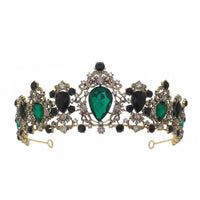 Jeweled Bridal Crown Intricate Metalwork Baroque Bridal Crown Crystal Wedding Tiara Colorful Crystal Headpiece for Weddings