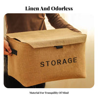 foldable Lidded Box Large Capacity Lidded textile container particlesresistant for Under Bed