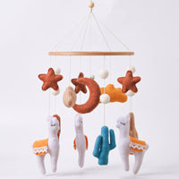 Baby Mobile with Alpaca Felt Llama Nursery Mobile Desert-Themed Cozy for Newborns